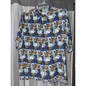 Dietrich Varez Collection By Reyn Spooner Mens Hawaiian Shirt Xl Blue Ocean Prin